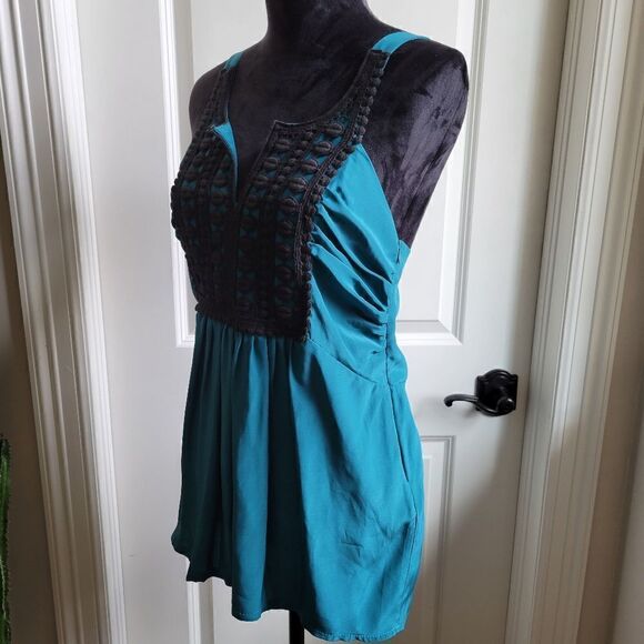 NEW PRAIRIE Anthropologie Silk Embroidered Blouse Top M - Picture 3 of 5